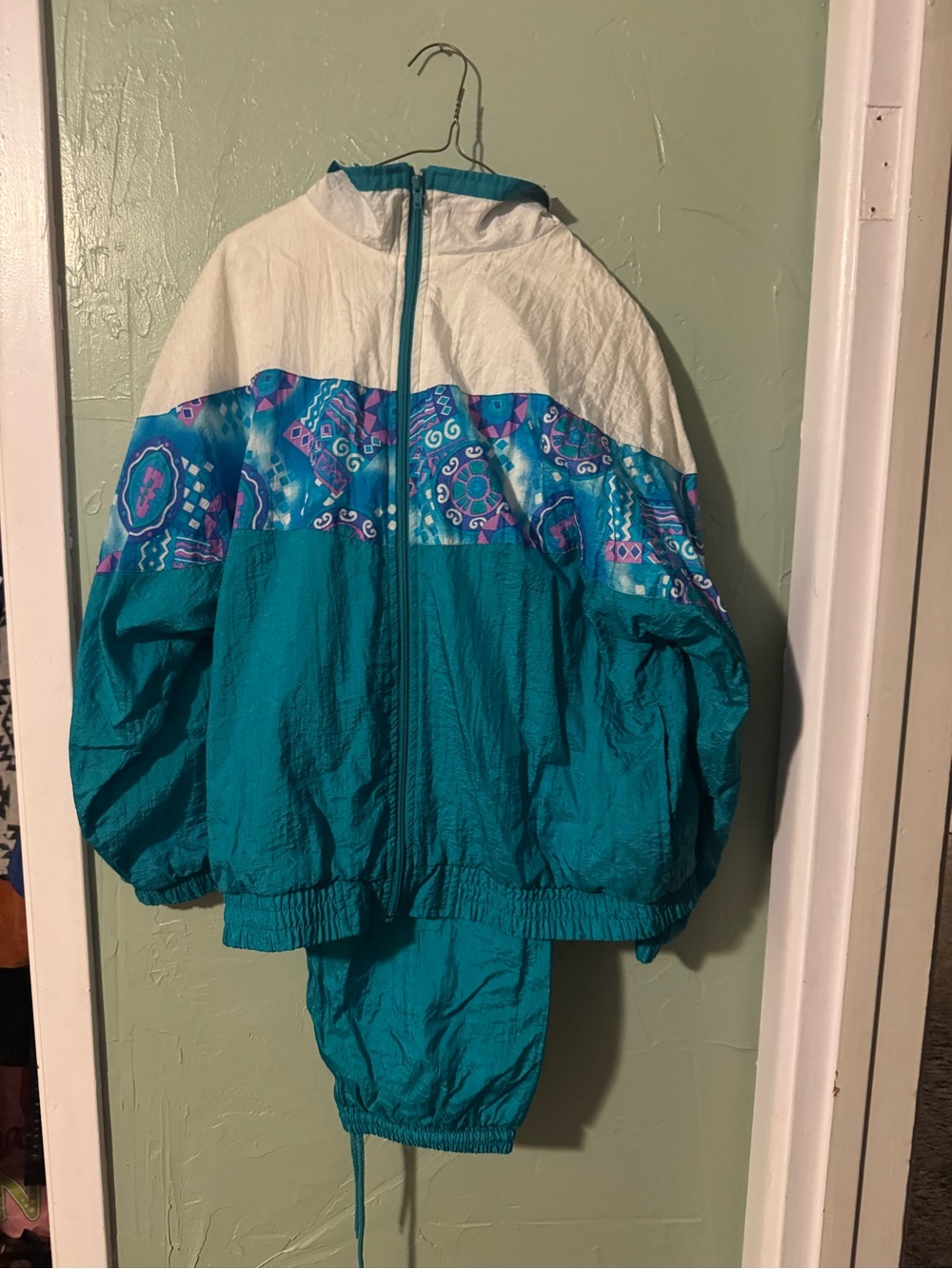 Bold Spirit Teal, White & Purple Retro Track Jacket